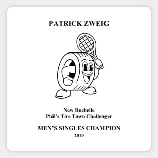 (Front + Back) Patrick Zweig Men's Singles Champion New Rochelle Challenger (Black Text) Magnet